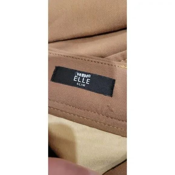 White House Black Market Pants Women's 14 Tan Camel Elle Slim Ankle Career Work - Picture 5 of 6